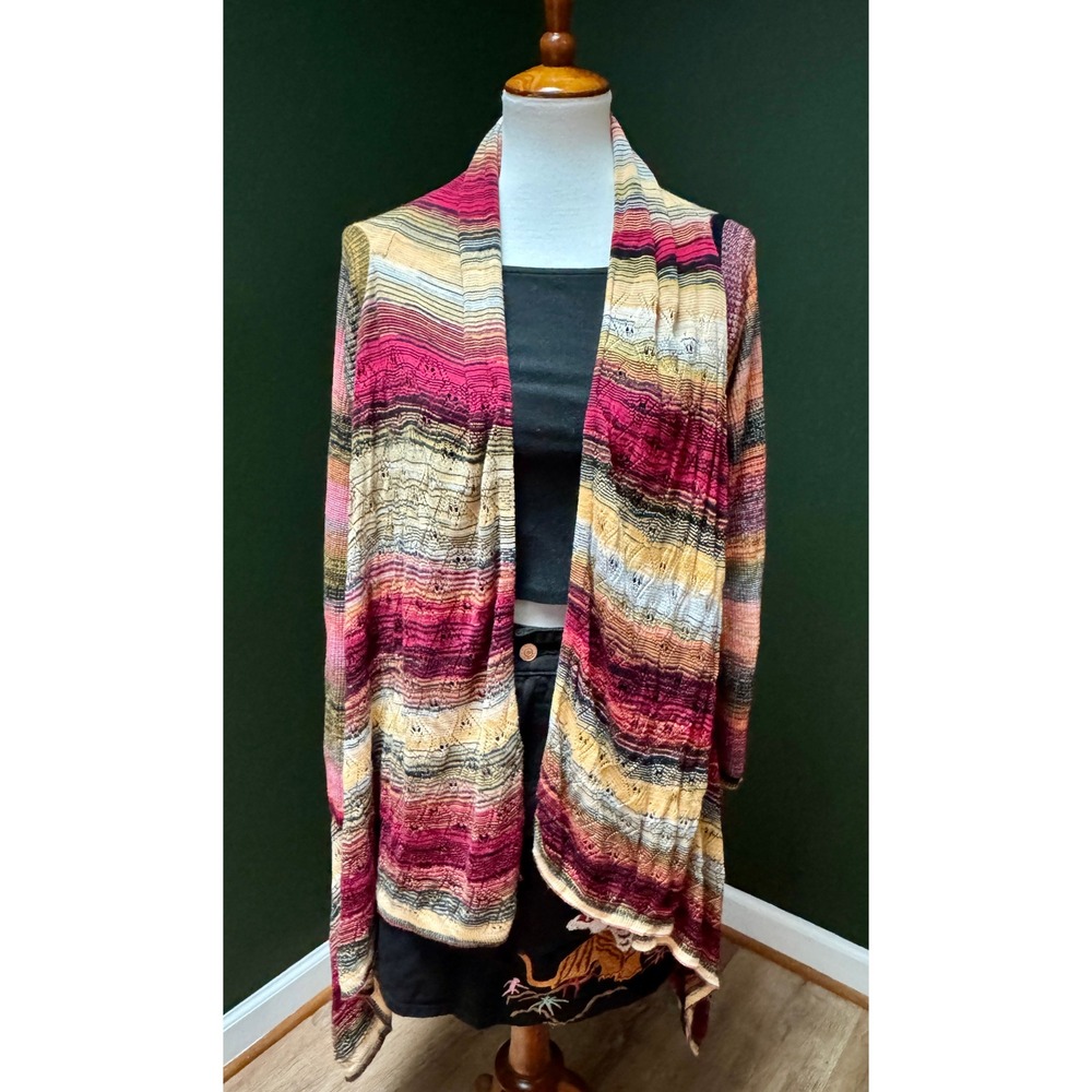 Alison Sheri‎ Lightweight Striped Cardigan Women's Size L